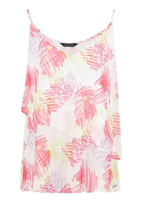 Ruffled top in ASV floral fabric ARMANI EXCHANGE | Top | 3DYH24 YN6TZ01FD